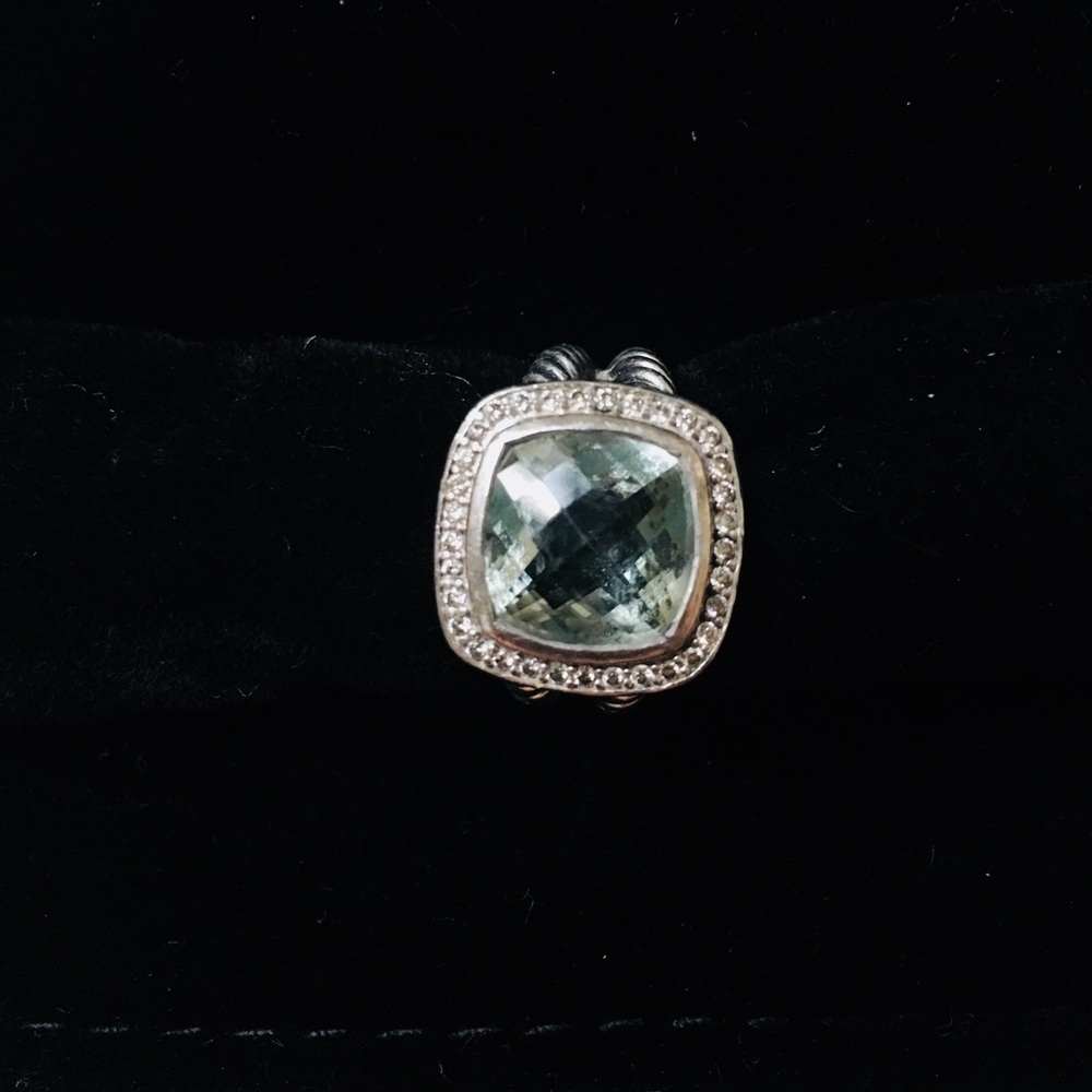 AUTHENTIC David Yurman Prasiolite Diamond Ring